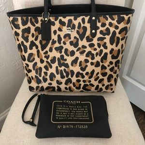 Coach Reversible City Tote With Animal Print.